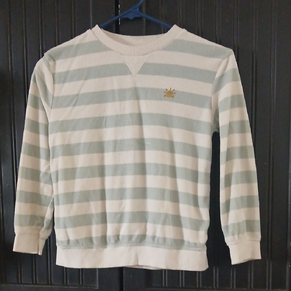 Llittlw Co. Lauren ConradStriped Crewneck Sweater - White and Light Green